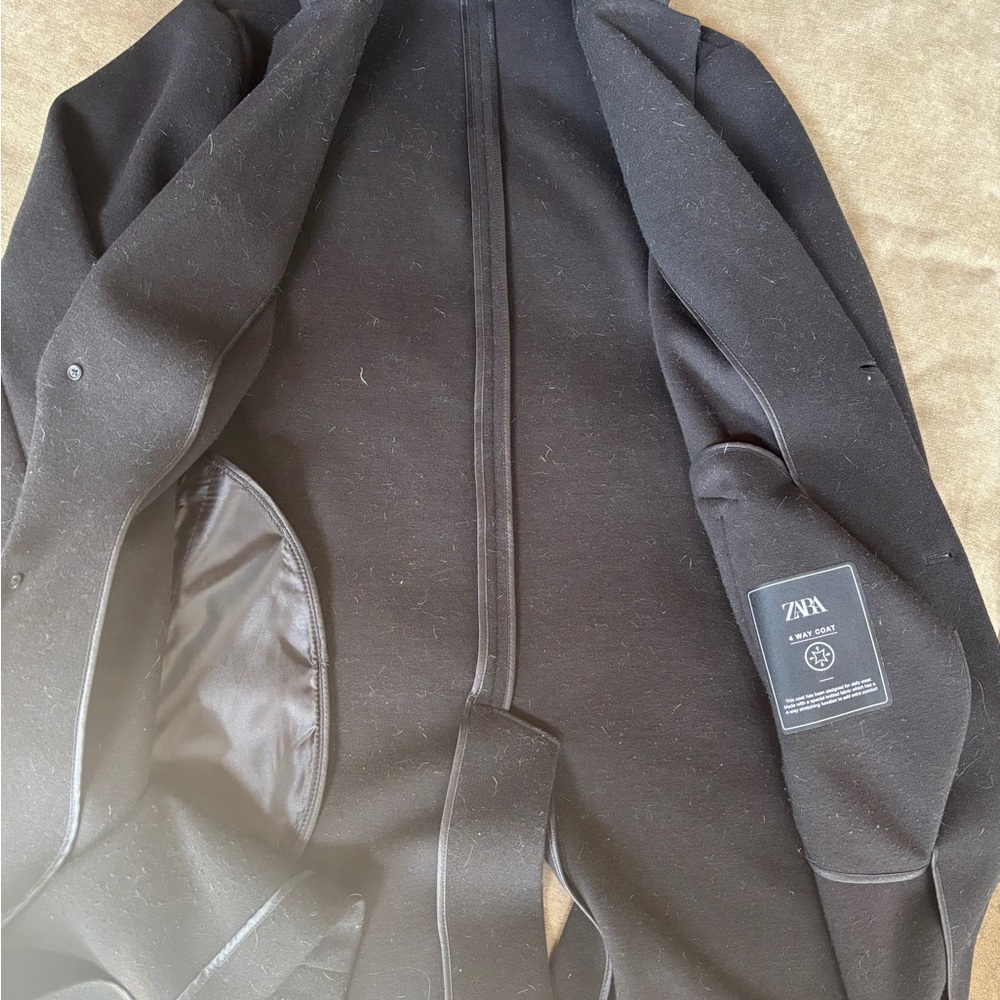 Zara Classic Black Overcoat - Picture 2 of 3